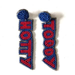 Hotty Toddy Beaded Earrings - Ole Miss Earrings - Game Day Earrings